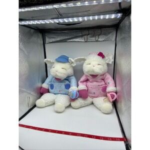 Commonwealth Shari Lewis Baby Lamb Chop Puppets Blue/Pink Pajamas Pacifiers 1990